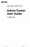 Admin Center User Guide