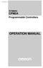 Cat.No. W352 E1 4 SYSMAC CPM2A. Programmable Controllers OPERATION MANUAL