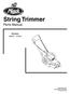 String Trimmer. Parts Manual. Models ST A 1/02 Supercedes Printed in USA