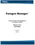 Paragon Manager. Single View Data Center Management For Paragon II Systems. Release User Guide