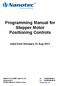 Programming Manual for Stepper Motor Positioning Controls
