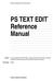 PS TEXT EDIT Reference Manual