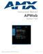 Instruction Manual. APWeb. Version Release: 2/19/09. AMX AutoPatch TCP/IP Control