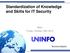 Standardization of Knowledge and Skills for IT Security