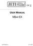 USER MANUAL MBAR EX By JETI model s.r.o