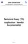 Technical Query (TQ) Application - Vendor Documentation