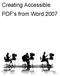 Creating Accessible PDF's from Word 2007
