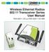Wireless Ethernet Radios Transceiver Series User Manual