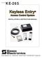 Keyless Entry KE-265. Access Control System INSTALLATION & INSTRUCTION MANUAL