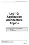 Lab 10: Application Architecture Topics