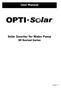 User Manual. Solar Inverter for Water Pump