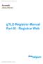 gtld Registrar Manual Part III : Registrar Web