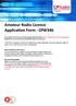 Amateur Radio Licence Application Form - OfW346