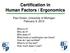 Certification in Human Factors / Ergonomics