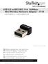 USB 2.0 to IEEE N 150Mbps Mini Wireless Network Adapter - 1T1R