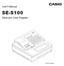 User's Manual SE-S100. Electronic Cash Register. (S size drawer)