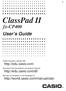 ClassPad II. fx-cp400 User s Guide. CASIO Education website URL