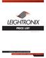 LEIGHTRONIX PRICE LIST. Effective October 1, LEIGHTRONIX, INC N Cedar Rd Mason, MI 48854