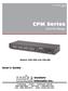 CPM Series. Control Port Manager. User's Guide. Models CPM-1600 and CPM-800
