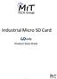 Industrial. Micro SD Card. Product Data Sheet