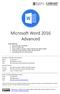Microsoft Word 2016 Advanced