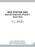 B&R SYSTEM B&R AUTOMATION STUDIO Quick Start. Version: 1.0 (Oct. 1999) Model No.: MASYS2ASQS-E