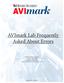 AVImark Lab Frequently Asked About Errors. AVImark Software Support 5 Sugar Creek Road Piedmont, MO Phone Fax
