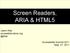 Screen Readers, ARIA & HTML5