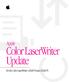 Apple. Color LaserWriter Update. For the Color LaserWriter 12/600 PS and 12/660 PS