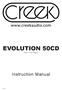 EVOLUTION 50CD. Instruction Manual. DAC / CD Player. Rev 1.2