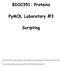 BIOC351: Proteins. PyMOL Laboratory #3. Scripting