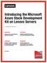 Introducing the Microsoft Azure Stack Development Kit on Lenovo Servers