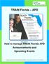 TRAIN Florida APD. How to manage TRAIN Florida APD Announcements and Upcoming Events