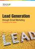 Lead Generation. through  Marketing. Tune Your Database to Create Niche Markets.  ing up the ladder