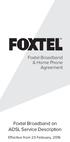 Foxtel Broadband on ADSL Service Description