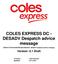COLES EXPRESS DC - DESADV Despatch advice message
