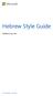 Hebrew Style Guide. Published: June, Microsoft Hebrew Style Guide
