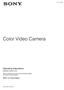 Color Video Camera. Operating Instructions Software Version 2.00 BRC-X1000/H800