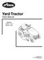 Yard Tractor. Parts Manual. Models B 6/03 Supersedes , A Printed in USA