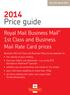 Royal Mail Business Mail 1st Class and Business Mail Rate Card prices