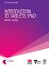 INTRODUCTION TO TABLETS: IPAD