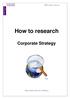 How to research Corporate Strategy