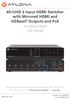 4K/UHD 5 Input HDMI Switcher with Mirrored HDMI and HDBaseT Outputs and PoE