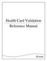 Health Card Validation Reference Manual