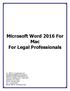 Microsoft Word 2016 For Mac For Legal Professionals