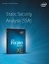 INTEL PARALLEL STUDIO XE EVALUATION GUIDE. Static Security Analysis (SSA)