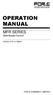 OPERATION MANUAL. MFR SERIES Web-Based Control. Version 2.01 or Higher