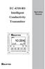 EC-4310-RS Intelligent Conductivity Transmitter. Operation Manual