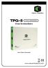 TPG-5. User Instructions. Tone Generator. Tone Pulse Generator
