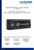 Bluetooth Software Update Manual for Windows 7. Applicable from 2012 products CDE-13xBT & CDE-W235BT & CDA-137BTi